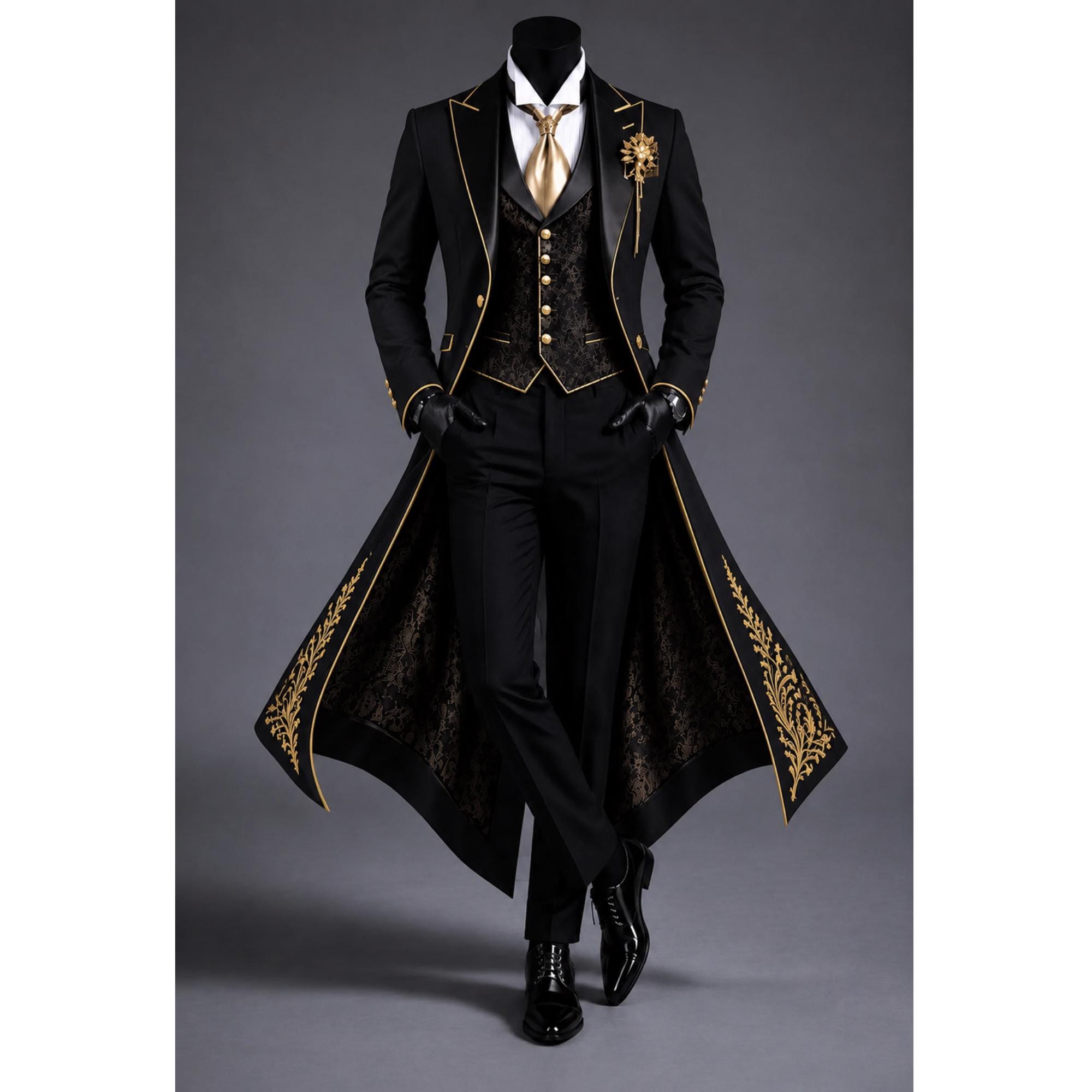 Black and Gold Outfit Men