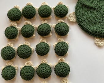 Turtle Memory Game - handmade, crochet turtle memory game.