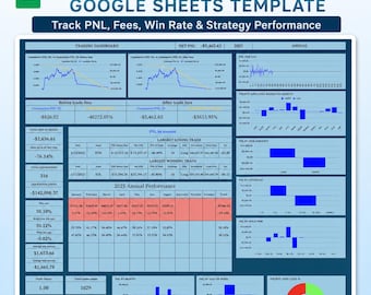 Trading Journal Dashboard for Google Sheets – PNL and Performance Tracker