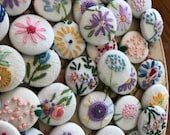 50 buttons embroidery hand made