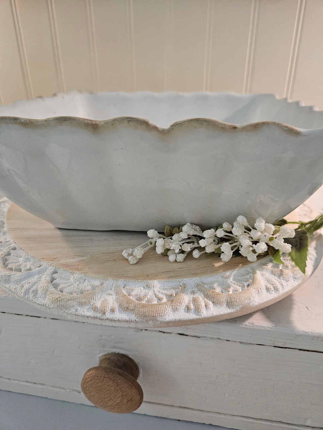 Medium Ironstone Lady Finger Bowl Etsy