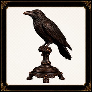 Victoriaanse gotische PNG-bundel, Dark Academia-clipart, raaf, zwarte rozen, waterspuwer (digitale download) afbeelding 5