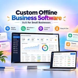 Software empresarial offline personalizado | Aplicativo para desktop Windows e Mac | Software sob medida para o seu negócio, fluxo de trabalho e operações