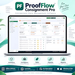Consignment Shop Manager Software | Inventory, Sales, Payouts, Barcode | Windows & Mac | Offline Local First Store Management