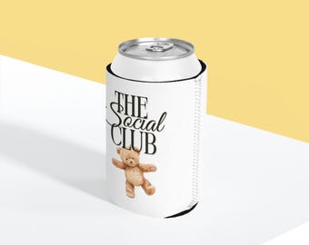 Funda enfriadora de latas del Club Social de Ositos de Peluche / Funda para bebidas del Club de la Ansiedad con diseño divertido