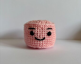 Crochet Marshmallow Gift • Cute Face & Bum • Funny Handmade Collectible (Not a Toy)