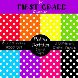Polka Dotties Digital Paper -- BUY 2 GET 1 FREE
