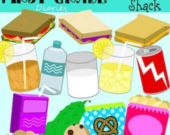 Snack Shack {Digital Clip Art} Sandwich, Chips, Cookies, Drinks