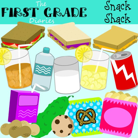 Snack Shack digital Clip Art Sandwich, Chips, Cookies, Drinks - Etsy