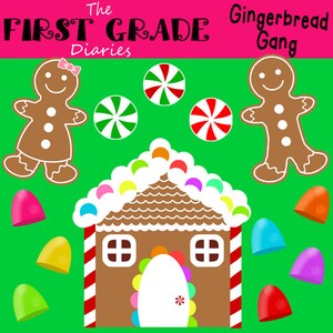 Gingerbread Gang Digital Clip Art Set BUY 2 Get 1 FREE  Gingerbread Man, House, Peppermint, Gumdrop