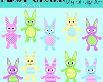 Easter Bunny Digital Clip Art Set -- BUY 2, GET 1 FREE