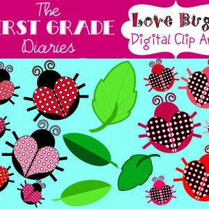 Love Bugs Valentine&#39;s Day Heart Lady Bugs--BUY 2, GET 1 FREE
