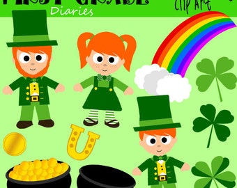 St. Patrick's Day Digital Clip Art Irish Leprechaun -- BUY 2, GET 1 FREE