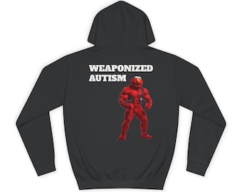 Weaponized Autism Hoodie | Red Muscle Character, Meme Graphic Sweatshirt