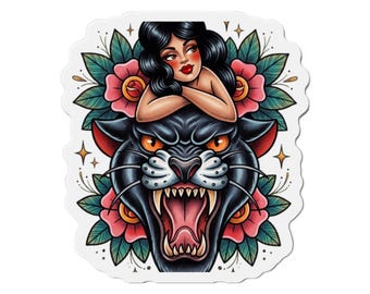 Panther Pinup Magnet: Old School Tattoo Flash Art