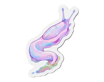 Pastel Galaxy Slug Magnet: Cosmic Vinyl Fridge Accessory