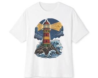 Lighthouse Graphic Tee: Traditional Tattoo Flash Art