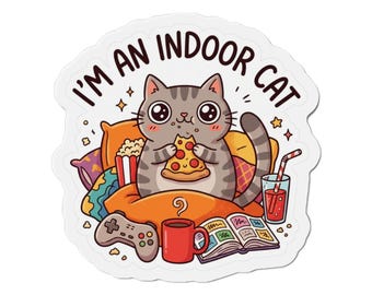 Imán de gato de interior, imán divertido de gato pizzero para nevera para personas hogareñas.