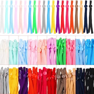 200 Pieces Elastic Cord with Adjustable Buckle Earloop Cord Sewing Elastic Strap Band with Adjustable Buckle for DIY Craft(Mixed Colors)