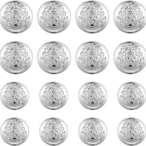 16 Pcs Silver Metal Buttons for Blazers Vintage Round Suit Buttons for Men Women Antique Replacement Button  (18mm 25mm)