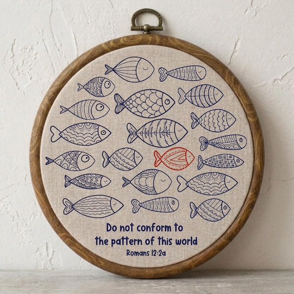 Do Not Conform Romans 12:2a Faux Embroidery Hoop, Boys Bedroom Scripture Wall Art, Bible Verse Home Decor, Christian Teenager Wall Sign