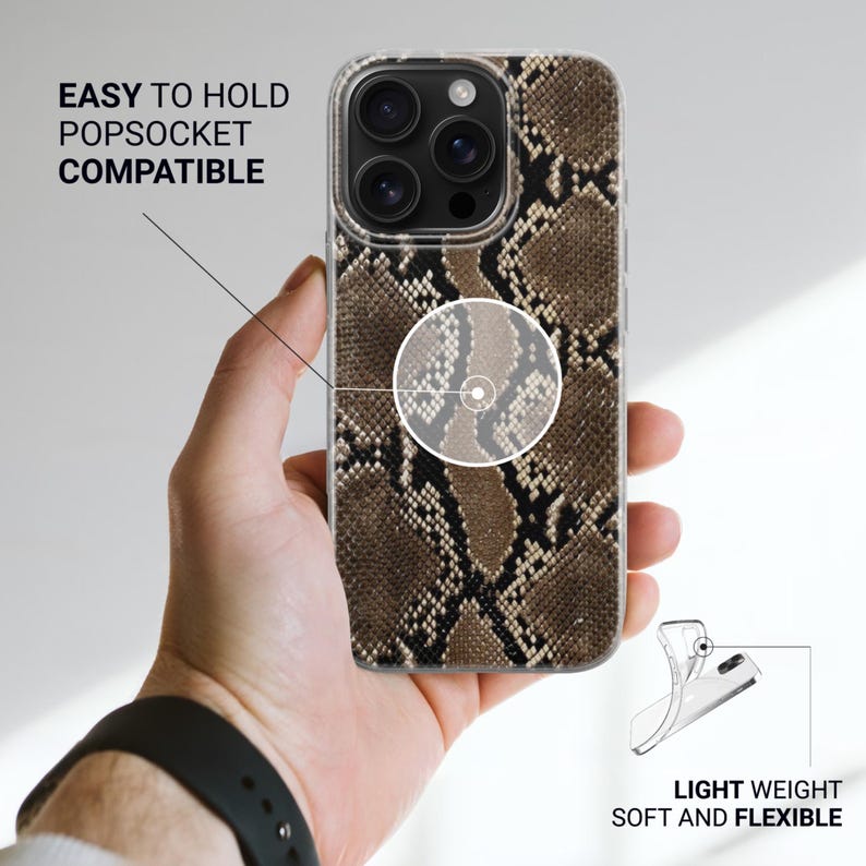 Etui na telefon z nadrukiem węża, estetyczny wzór pytona do iPhone'a 17, 16, 15, 14, 13, 12, 11, Samsunga S25, S24, S23, Pixela 10, 9, 8, 7, 6 zdjęcie 11