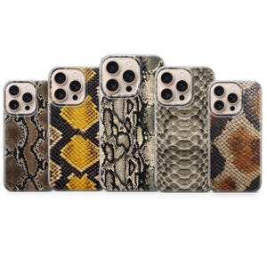 Snake Print Phone Case, Python Pattern Aesthetic Cover for iPhone 17, 16, 15, 14, 13, 12, 11, Samsung S25, S24, S23, Pixel 10, 9, 8, 7, 6