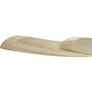 May include: Two unfinished wooden rocking chair runners. The runners are curved and have a natural wood grain.