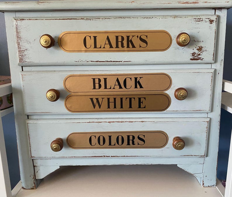 Spool Cabinet Drawer Label 4 Piece Set Clark's - Etsy
