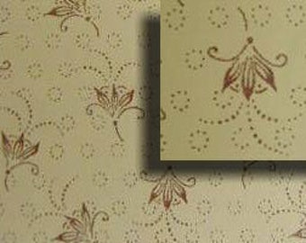 Antique Trunk Interior Lining Paper Floral Pattern H-4132