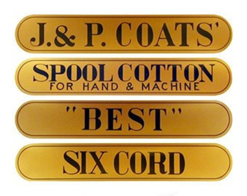 Spool Decals stickers J & P Coats sign thread antique Etsy
