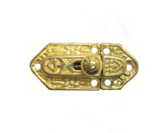 Cast Brass Latch Eastlake Victorian Style Flush Mount CABINET LATCH