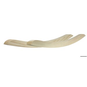 May include: Two curved wooden pieces, possibly for a decorative or functional purpose. The wood has a light, natural color with visible grain. The design features smooth, rounded edges and a flowing, organic shape.
