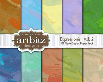 Expressionist, Vol. 2, 10 Piece Digital Scrapbooking Paper Pack, 12"x12", 300 dpi .jpg