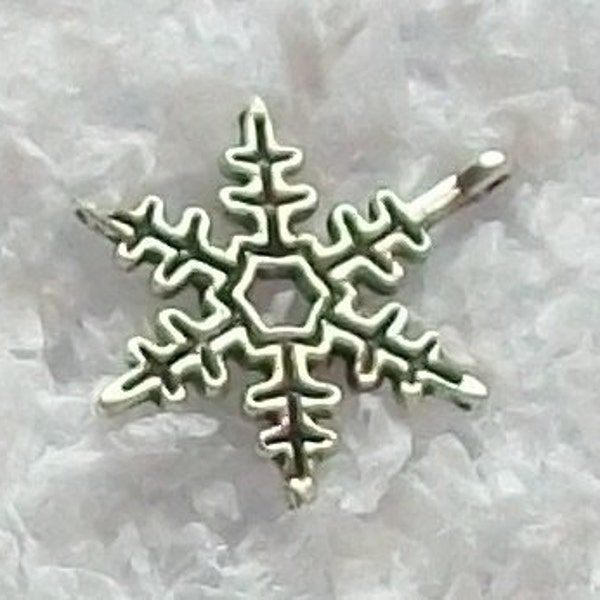 10 Tibet Silver Double Sided Snowflake Charms Christmas Winter SF-63 Two Sides