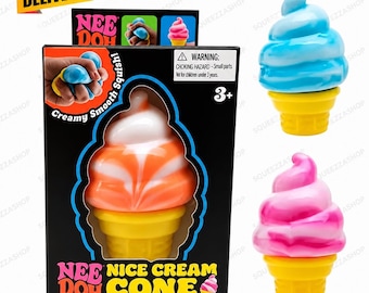 NeeDoh Nice Cream Cone Squishy Toy | Ice Cream Sensory Fidget Stress Relief (Kids Gift)