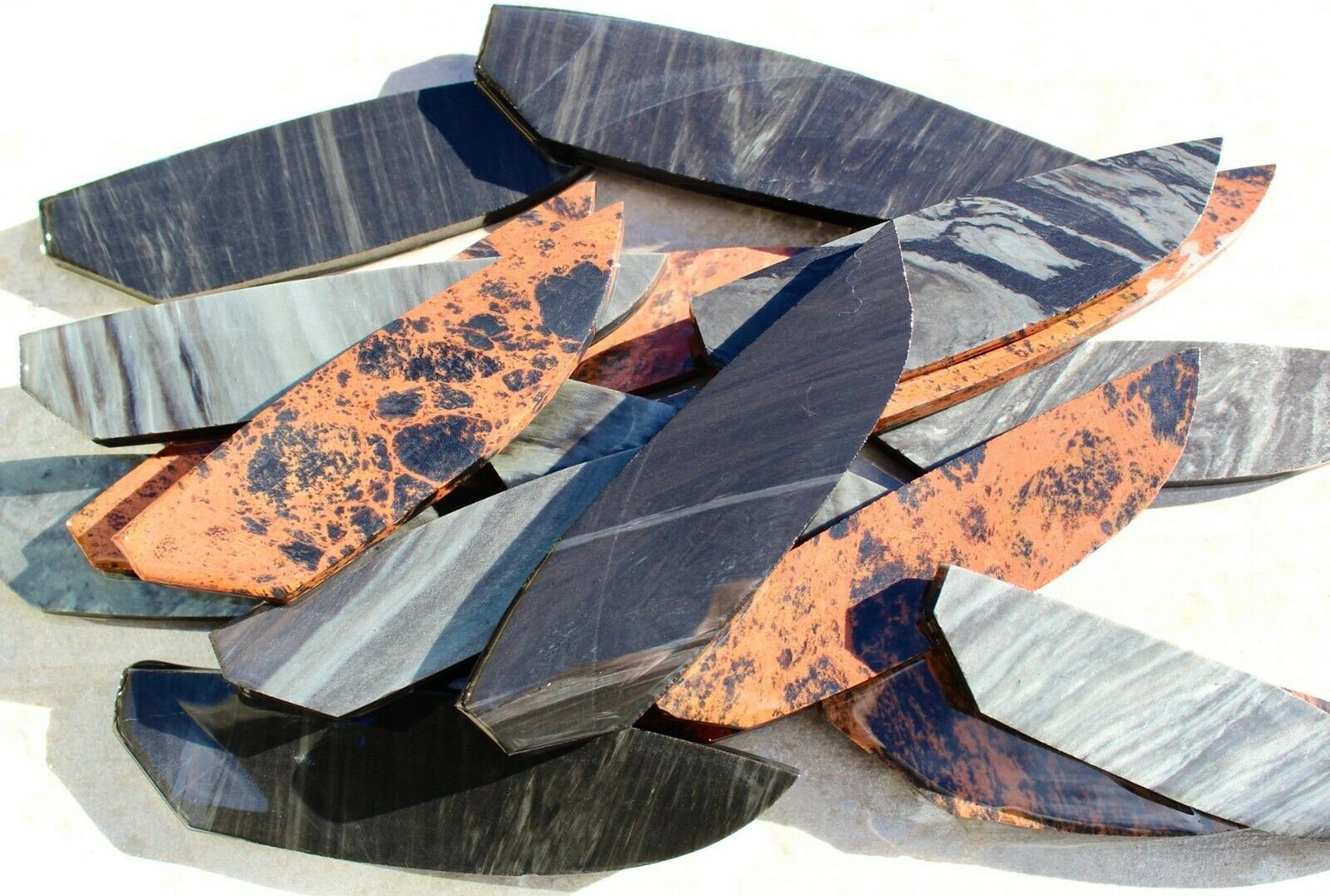 5 High Quality Obsidian/Dacite Preform Slabs Assorted Blanks Etsy