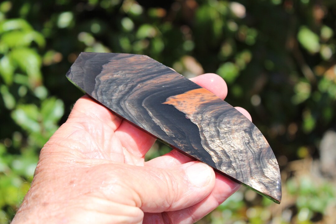 Set of 4 Gold Sheen Obsidian Preform Slabs Blanks Knapping Etsy