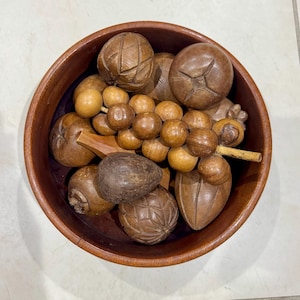Set of 12 Vintage Wooden Fruit
