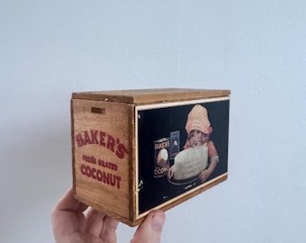 Baker's Fresh Grated Coconut coupon wooden box