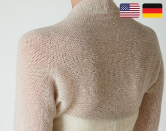 Knitting Instruction for a bridal bolero cross knitted with soft cashmere for your wedding or birthday with picture and pattern in one piece