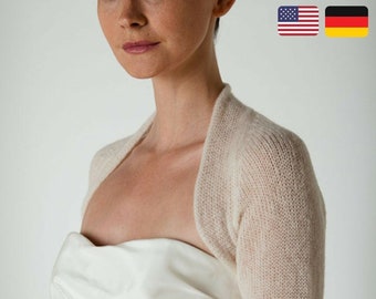 Knitting Pattern wedding coverup: Classic bolero made with baby alpaca for your bridal skirt or gown * DIY * German & English immediate