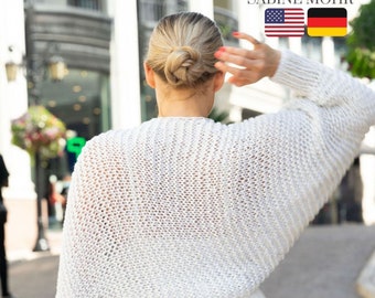 STRICKMUSTER für einen glitzernden Bolero in Silber, Gold oder Rose weiter fallend mit langen Ärmeln zum Stricken für DIY Hochzeiten