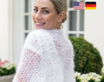 STRICKANLEITUNG für einen zweifarbigen Strick-Bolero zum Selber-Stricken mit Muster & Schnitt einfach für Anfänger