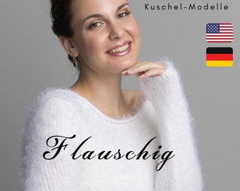 EBOOK mit 3 Strickanleitungen für flauschige Modelle: Strickpullover, Strickjacke, Bolero aus weichem Phantasy-Garn von Phildar