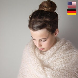 KNITTING Kit: Knit a large-stitch mohair stole | KNITTING INSTRUCTIONS & Wool | Knit it yourself | Ingenua Mohair with knitting pattern