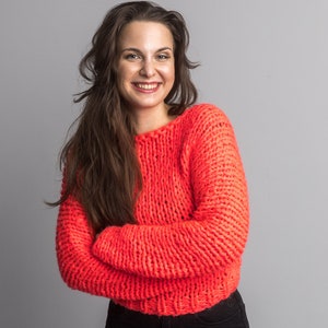 KNITTING PATTERN for a easy to knit sweater with Ingenious Big wool from Katia with extra big knitting needles to your favourite sweater