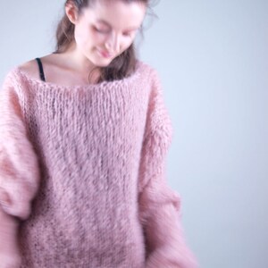 KNITTING PATTERN for a oversize knit sweater easy to knit with soft ingenua mohair wool from KATIA and big knitting needles warm & soft image 7