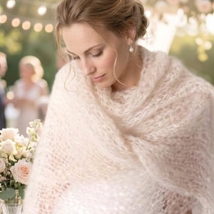 Mohair Bridal Stole Knitting Instructions: DIY Wedding Scarf (PDF Pattern)