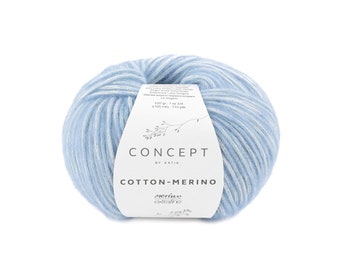 Cotton Merino yarn from KATIA cozy and soft for your knitting projects from scarfs, sweater, jackets to lace stoles with soft wool